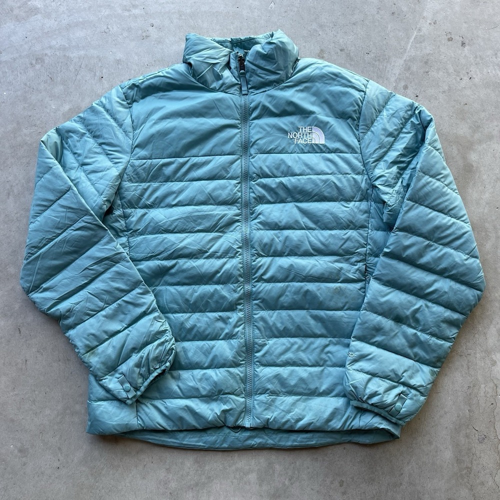 THE NORTH FACE Men's Insulated Puffer Jacket 550 Goose Down Sz M Teal Blue